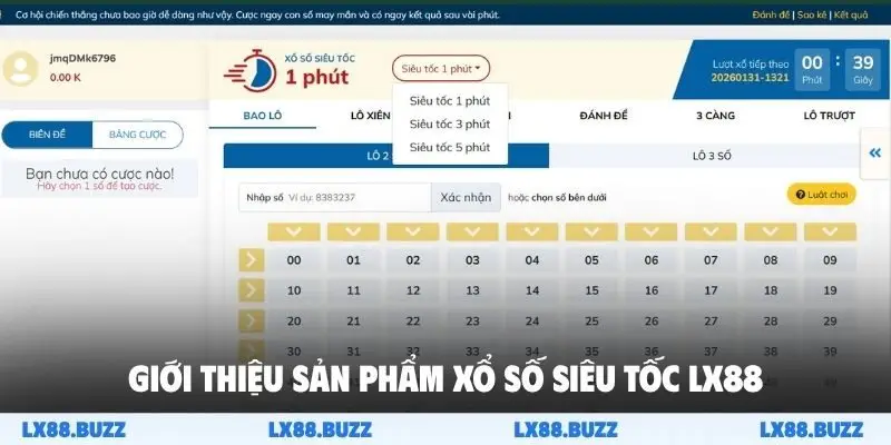 Giới thiệu sản phẩm xổ số siêu tốc LX88